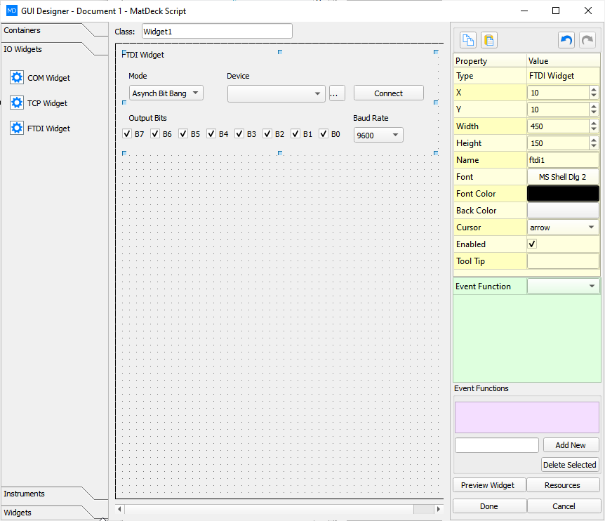 Specialized FTDI GUI for SPI/I2C